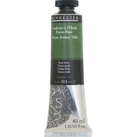 Couleurs à l'huile - Sennelier - Terre Verte-Vert terre - 40ml - Pigments naturels - Finition satinée (1/2)