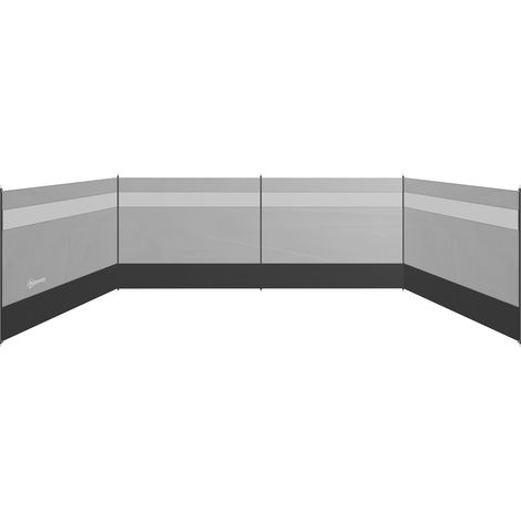 Outsunny Camping Windbreaks with Clear Windows, 725 x 140cm, Grey