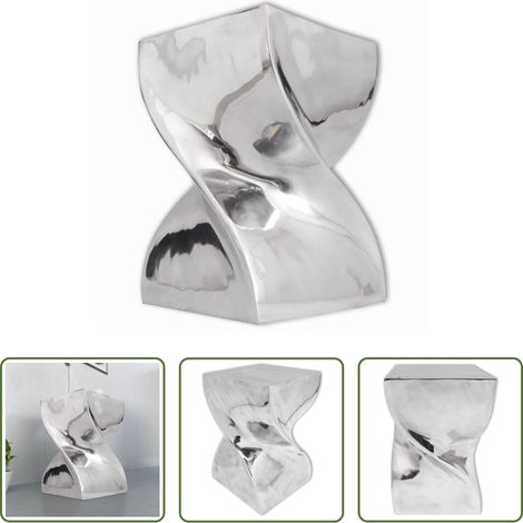 Beistelltisch - Hocker/Beistelltisch Verdrehte Form Silbern Aluminium (1/5)