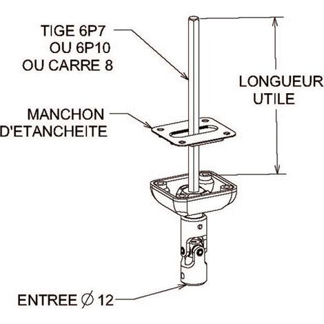 Bloc Guide Volet Roulant + Genouillère 6P7 - Tige 165mm - ZF