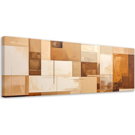 Stampe su Tela, Forme geometriche astratte in beige, 90x30 (1/5)