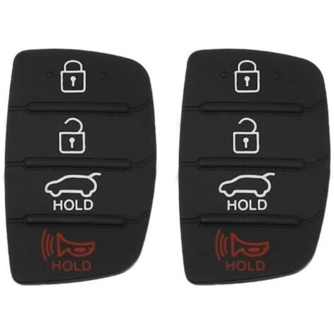 Lot de 2 coques de rechange en caoutchouc pour clé télécommande 4 boutons Hyundai Santa Fe Sport Sonata 2018 2017 2016 2015 2014 2013 avec clavier (1/5)