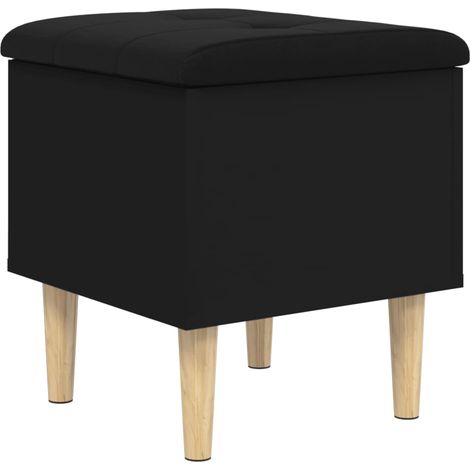Banc de rangement noir 42x42x46 cm bois d'ingénierie (1/5)