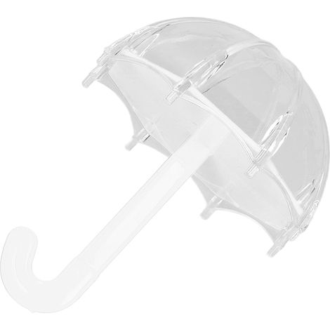 Lot de 12 boîtes à bonbons en forme de parapluie, emballage cadeau portable, mignon et raffiné en plastique blanc, idéal pour une fête d'anniversaire. (1/5)