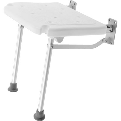 Sedia da doccia pieghevole, design a parete, salvaspazio, BIANCA (1/2)
