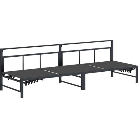 Sun Lounger Black 200 x 62 x 59.5 cm Textilene vidaXL