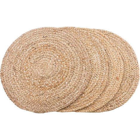 4 sets de table en jute tressée Ø 38 cm (1/5)