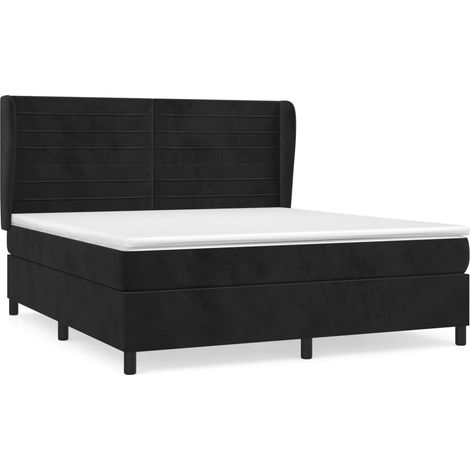 Maison Exclusive - Boxspringbett mit Matratze Schwarz 160x200 cm