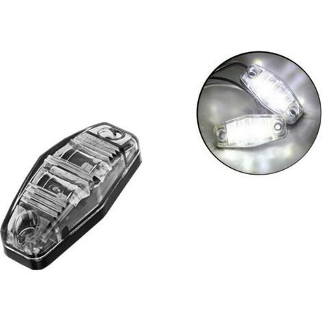 1 Stück weißer LED-Marker/Begrenzungsleuchte, 12 Dioden - 24 V - für Lkw, Anhänger, Pritsche/Plattform