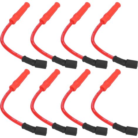 Lot de 8 câbles d'allumage de 10 mm (0,4 po) à très faible résistance, compatibles avec les moteurs Chevrolet Silverado/Tahoe 4.8, 5.3 et 6.0 Vortec. (1/5)