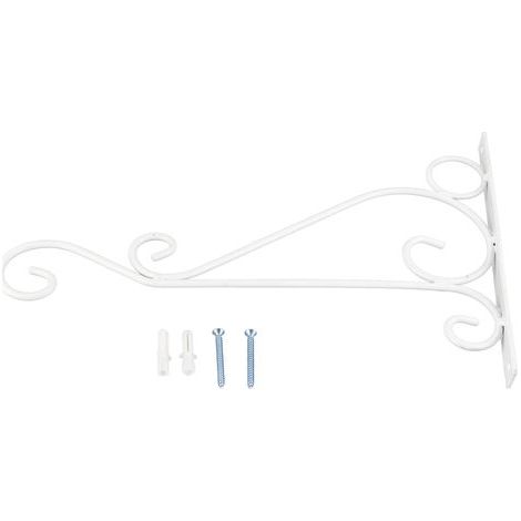 Lot de 2 crochets muraux en alliage d'aluminium blanc pour plantes suspendues, support 20,5x30cm (1/5)