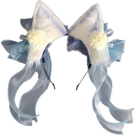 Joli bandeau d'oreille pour étudiantes et femmes avec fleur et nœud - Magnifique bandeau d'oreille de style chinois Hanfu (1/5)