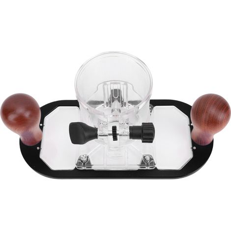 Socle de défonceuse pour machine à affleurer 65 mm, accessoires de gravure et de fraisage avec couvercle transparent noir (1/5)