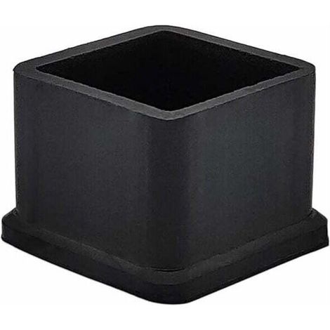 Protectores de patas de sillas o mesas de goma gruesa, cuadrada y negra, de 2,5 x 2,5 cm (1 pulgada x 1 pulgada), paquete de 16 unidades -Crezuo