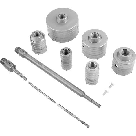 Kit de Scies Cloche TCT, 6 Tailles 35-110 mm avec Tige d'Extension 300 mm, Ensemble de Carottage pour Béton avec Forets de Guidage (1/5)