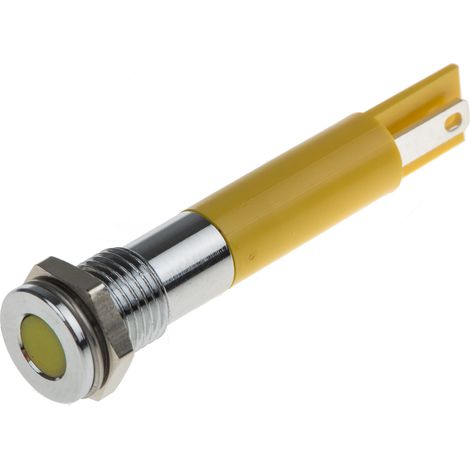 Voyant LED lumineux Jaune RS PRO, dia. 8mm, 220V c.a., IP67 ( Prix pour 1 )