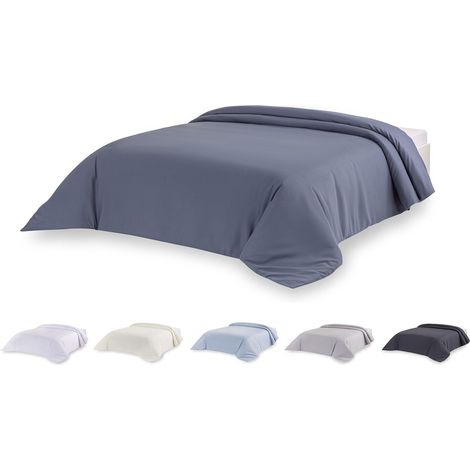 Housse de Couette en Microfibre pour Couette au Toucher Extra Doux Bleu grisâtre Lit de 160/180-240 x 220 cm (1/5)
