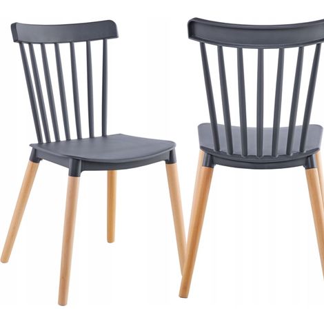 Skandinavischer grauer Stuhl aus Buchenholz, Premium-Küche im Retro-Stil