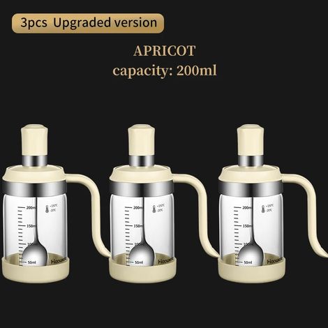 (3 pots à épices de 200 ml, beige, avec poignées), boîte de rangement, avec cuillères (1/3)