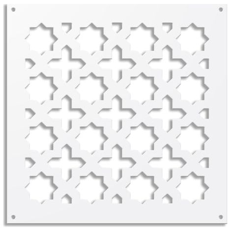 CROSS - Panneau ajouré en PVC - Brise-soleil - Dimension : 48x48 cm - Couleur : blanc