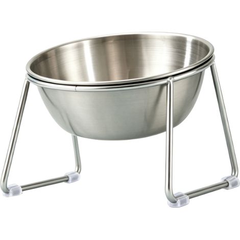 Gamelle surélevée pour chat, inclinée à 15 °, antidérapante, en acier inoxydable, pour chien, avec support, Protection contre les vomissements du cou, bol simple rond 9334 (1/5)