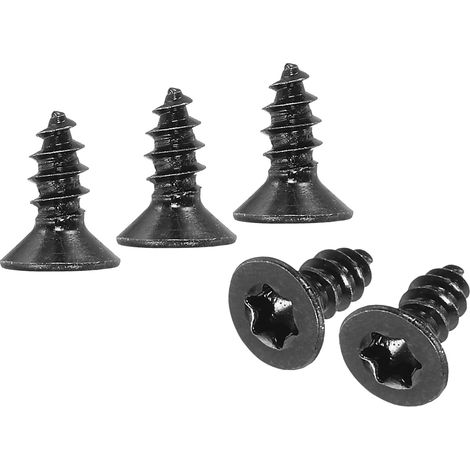 100 Pack Vis Torx M4 x 10mm Tête Plate Vis À Bois Noir (1/5)