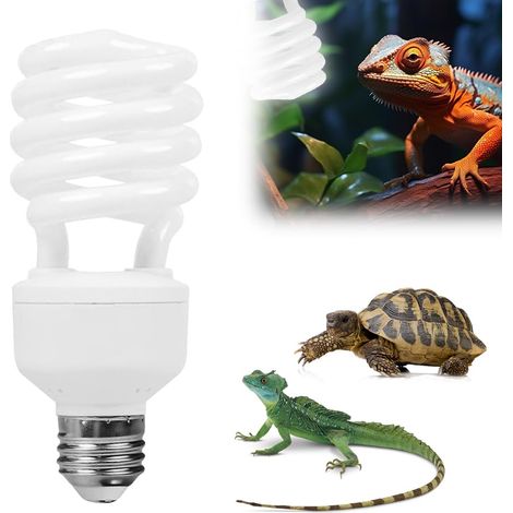 Ampoule 10.0 E27 UVB 10.0 Terrarium AC 220-240V Lampe UVA UVB Tortue pour Terrarium de Reptiles, Plantes et Tortues, Lampe E27 Idéale pour Tortues et Pogona (1/5)
