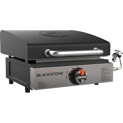 Plancha à gaz 17 pouces – Couvercle intégré – Puissance 12 500 BTU – Zone de cuisson structurée en 'H' pour chaleur uniforme (1/2)