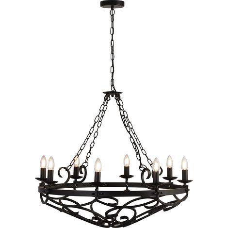 Cartwheel III 8Lt Pendant - Ferro battuto nero (1/5)