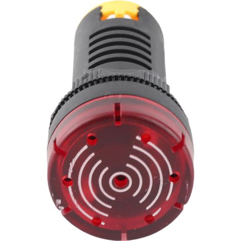 BERM® AD16-22SM 22mm Durchmesser intermittierender Summer mit rotem Blinkalarm AC/DC 24V, verkauft in Kartons mit 10 Stück. (1/5)