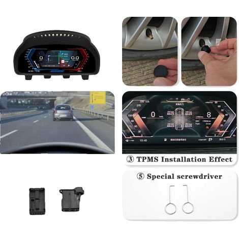 CarPlay sans fil, Panneau de tableau de bord numérique, Surveillance de la pression des pneus, Compatible avec BMW X4 F26 2011-2018, X4 F26 avec Carplay TPMS (1/2)