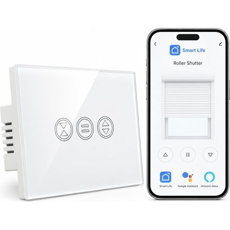 Interrupteur WiFi pour tente, interrupteur tactile, contrôle APP ou vocal, interrupteur minuterie télécommande pour 600 W CA volets roulants et volets roulants moteur (1/5)