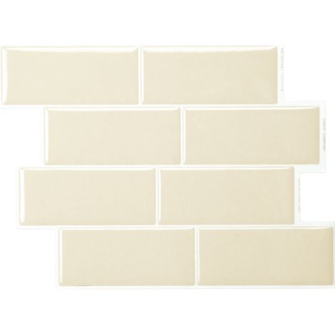 Selbstklebende Fliesen x4, 29,36x21,29cm - Smart Tiles Metro Tripoli Klebefliesen 3D Fliesenaufkleber für Bad & Küche