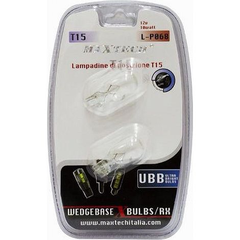 TRADE SHOP - Lampadine Di Posizione 12 V 10 Watt T15 Maxtech L-p068 Lampadine Ultra Luminose - (1/2)
