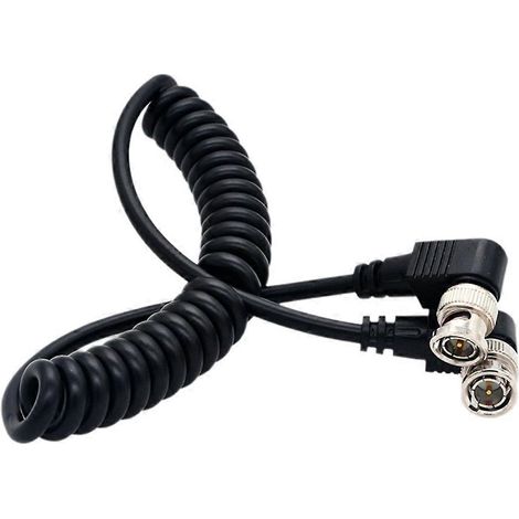 Câble vidéo coaxial spiralé PU, BNC coudé vers BNC coudé, pour caméra (1/5)