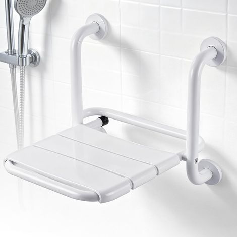 Siège de Douche Mural Rabattable Capacité 250 kg, acier inoxydable 304 et revêtement imperméable,adapté aux personnes âgées (1/5)