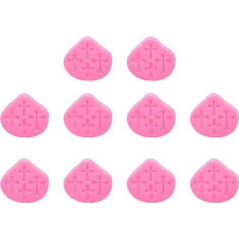 Lot de 10 moules à broches, motif croix vintage, démoulage facile, jolis moules en silicone, parfaits pour le bricolage. (1/5)