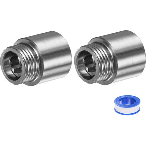 Prolongateur De Tête De Douche, Raccord D'Extension En Acier Mâle À Femelle G1/2 Avec Ruban D'étanchéité PTFE Pour Douche/Robinet, Raccord De Plomberie 1.39"/35mm 2-Pack (1/5)