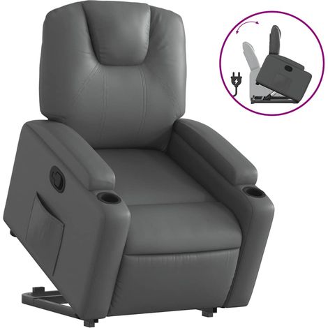 Maison Exclusive - Relaxsessel mit Aufstehhilfe Grau Kunstleder