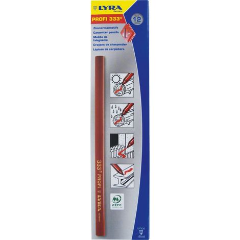 TRIUSO Zimmermann-Bleistift 240 mm, 12 Stück - LYRA12