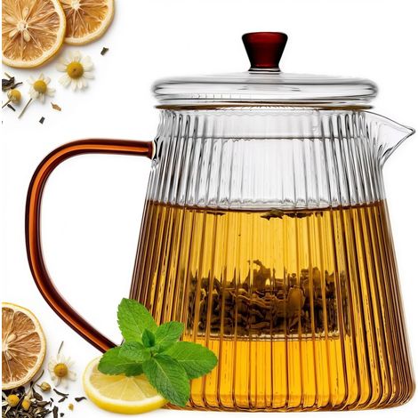 Tee-Ei aus Glas, 1 l, transparent, mit Filter, 16,5 cm