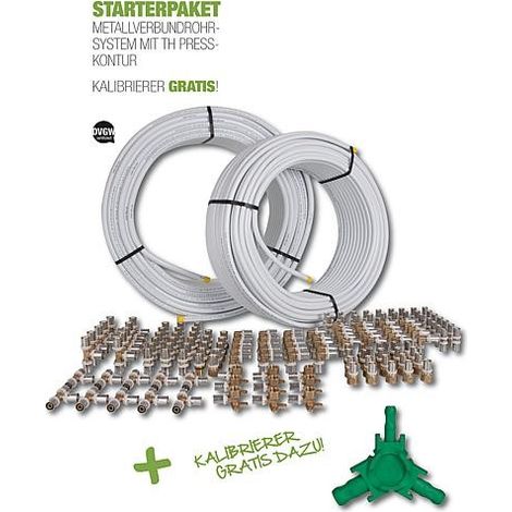 Banyo – Pack de 100 m de système à sertir WS Press contour TH – Couronnes 16/20 mm – Raccords et coudes inclus – Pour plancher chauffant hydraulique
