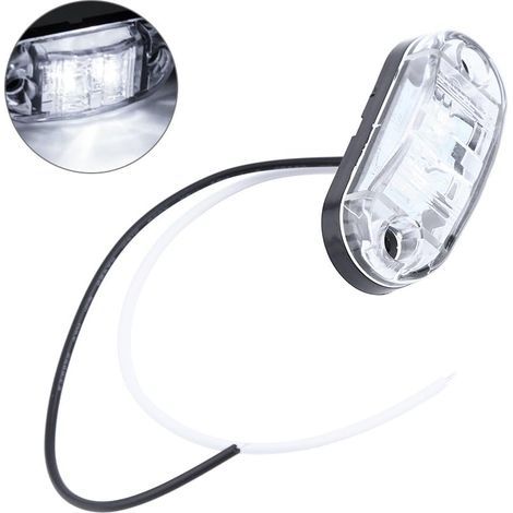 Rubberskin Side Marker Light 4X 2 LED Remorque Caravan Side Marker Light Lampe de dégagement étanche 12V 24V pour voiture Auto Truck (Blanc)lampe de gabarit remorque lider lampe de gabarit remorque li (1/4)
