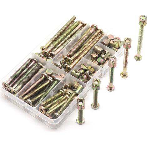 Kit de vis et écrous pour cadre de lit, pièces de support, pour lits superposés, lot de 50 vis (1/5)