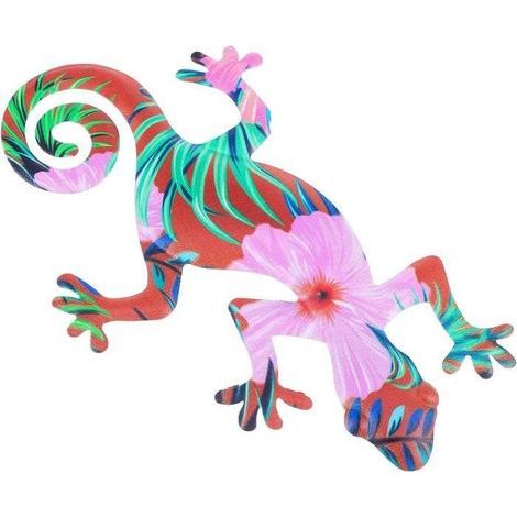 Contemporary Wall Decor - Colorful Metal Gecko - 22x13cm - For Indoor & Outdoor Use (1/4)