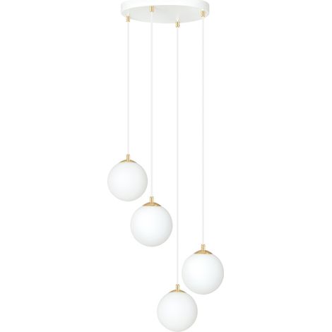 Lampadario Emibig Royal 4, 4xE14 bianco oro vetro (1/5)