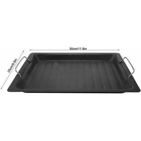 1 Plaque de barbecue, Acier inoxydable, Surface antiadhésive, Résistante à la chaleur, Pour camping et maison (1/4)