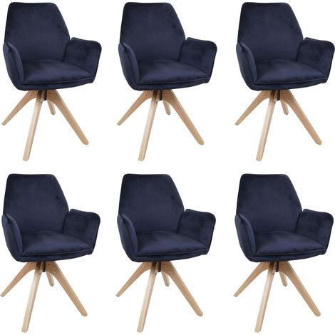 Lot de 6 chaises de salle à manger HWC-G67, chaises de table à manger et de cuisine avec accoudoirs, (1/5)