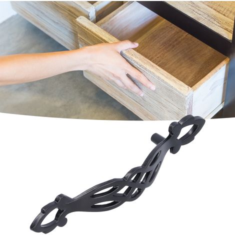 Tirador de mueble de zinc negro con tornillos (1/5)