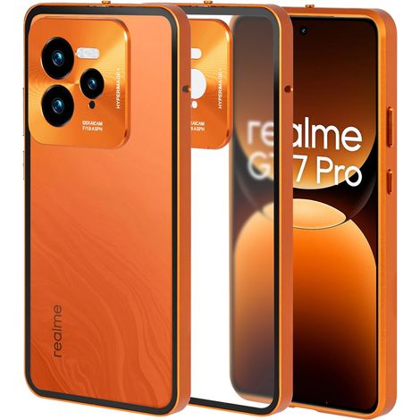 Funda con marco para Realme GT 7 Pro, color naranja. (1/5)